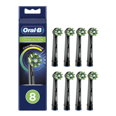 Oral-B CrossAction Replacement Toothbrush Head Black Edition with CleanMaximiser Technology, Pac