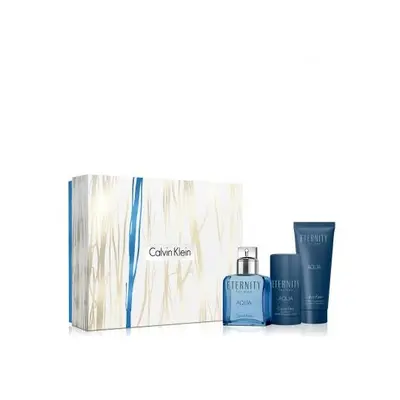 Eternity Aqua Pcs Set For Men: 3.4 Edt Sp + 3.4 Aftershave Balm + 2.6 Deod Stick