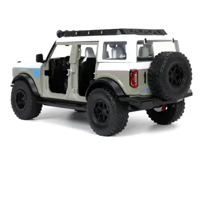 2021 Ford Bronco Gray and White with Matt Black Hood with Roof Rack M2 Motoring Just Trucks Seri