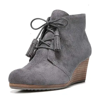 Dr. Scholl's Shoes Women's Dakota Boot Dark Grey Microfiber Suede