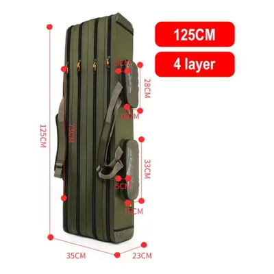 (as the picture, Layer 125cm) Fishing Bag 80/90/100/120/125/130cm 2/3/4 Layer Fishing Bag Oxford