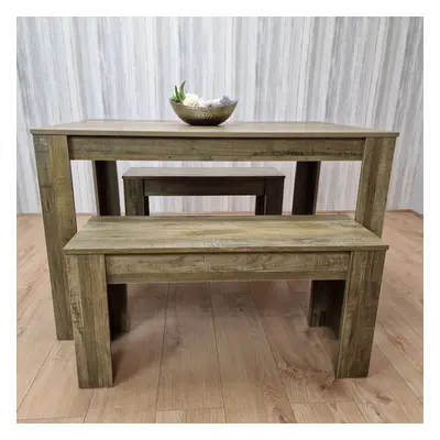 Kosy Koala Rustic Effect Dining Table And Benches Set