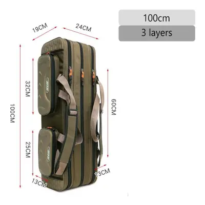 (as the picture, Layer 100cm) 2/3/4 Layer 80/90/100/120/125/130cm Fishing Bag Fishing Rod Reel L