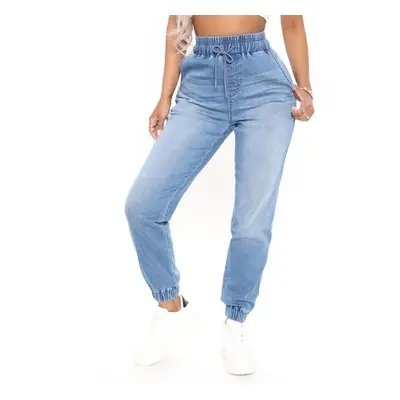 (light blue, S) New Streetwear Stretch Denim Pants