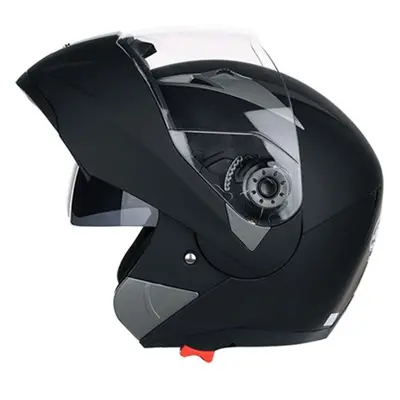 (matte black, M) Full Face Helmets Jiekai Motorcycle Helmets Safe Double Visor Flip Up Helmet Ca