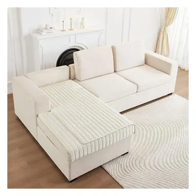 (ivory, 110x210cm 1pc) Solid Color Non-slip Sofa Cover Thicken Soft Plush Sofa Cushion Towel For