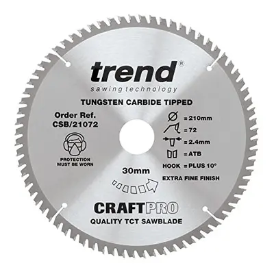 CraftPro TCT Medium & Coarse Finish General Purpose Sawblade for Wood, 210mm Diameter, 30mm Bore