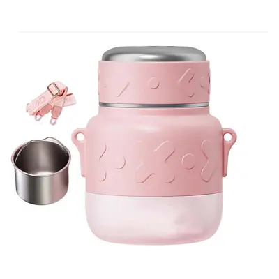 (Pink) Insulated Food Containers,800ML Stainless Steel Vacuum Double-Walled Lunch Box, Keeps Col