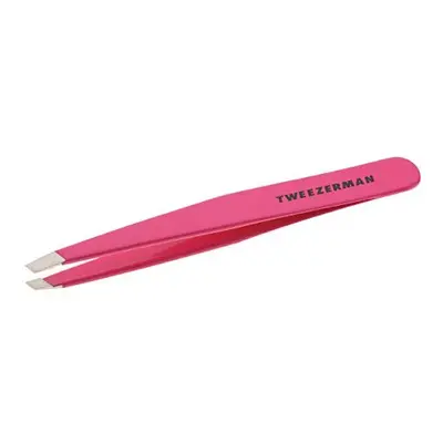 Tweezerman Stainless Steel Slant Tweezer - Eyebrow Tweezers for Women and Men (Neon Pink)