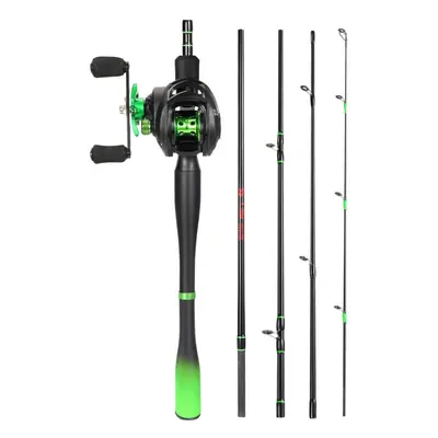 (1.8M&Left hand) Sougayilang 1.8-2.4m Sections Carbon Fiber Cast Fishing Rod And 7.2:1 Gear Rati