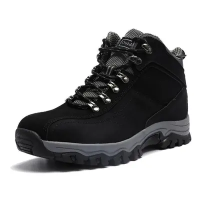 (black, 42) Plus Size Men Boots Autumn Anti-skidding Outdoor Trekking Hiking Shoes Ankle Boots F