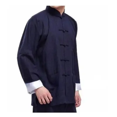 (navy blue, M) Kongfu Bruce Lee Fist Of Fury Kung Fu Clothing Tai Chi Martial Art Suit Wushu Clo