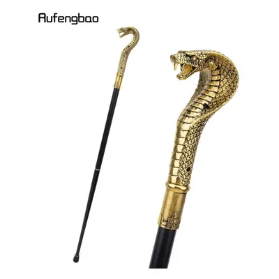 (as the picture) Gold Black Luxury Snake Handle Fashion Walking Stick For Party Decorative Walki