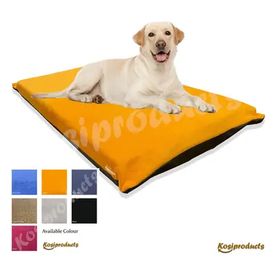 (2XL, Ochra) Non Slip Waterproof Dog Bed Mattress Removable Washable Fleece Cover