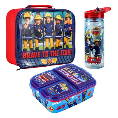 Fireman Sam Kids Childrens Lunch Box Set â Insulated Lunch Bag, Multicompartment Lunch Box & 5