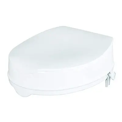 Homecraft Savanah Raised Toilet Seat 4" with Lid, Elongated & Elevated Lock Seat Support for Eld