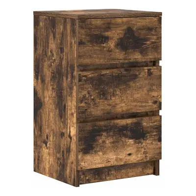 vidaXL Bedside Cabinet with Drawers Smoked Oak 39x35x65 cm bedside table