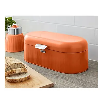 (Orange) Swan Retro Bread Bin Kitchen Storage Easy Open Lid w/Chrome Plate Handle Easy Clean Gen