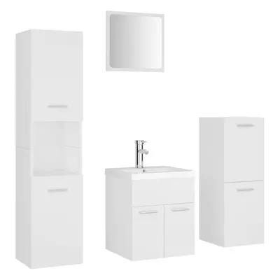 (white) vidaXL Bathroom Furniture Set Chipboard Wall Mirror Multi Sizes Multi Colors