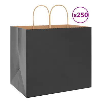 (black, x x cm) vidaXL Paper Bags pcs with Handles Brown 21x11x36 cm Paper Grocery Bag