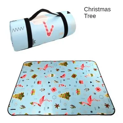 (Christmas tree, 200x200cm) Folding Camping Mat Outdoor Beach Picnic Nation Style Printed Thicke