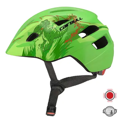 (Green) 3Modes Lights PC+EPS Shock-proof Children Riding Helmet Kids Bicycle Helmet Balance Scoo