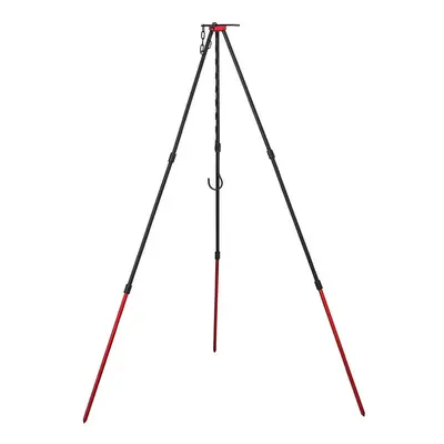 (Red) Multifunction Camping BBQ Tripod Bonfire Portable Hanging Water Jugs Bracket Detachable Ba