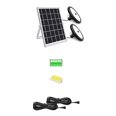 (With Lights) Double Head Solar Pendant Light Waterproof High Capacity Outdoor Indoor Solar Lamp