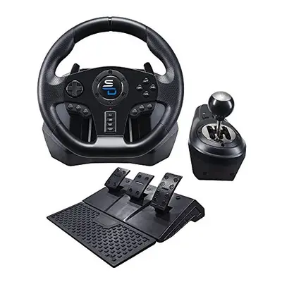 Superdrive Gs850-X Racing Steering Wheel With Manual Gear Lever, Pedals, Shift Paddles For Xbox 