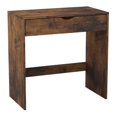 (Rustic Brown) Drawer Dressing Table Wooden Work Desk Furniture