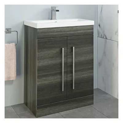 600mm Bathroom Vanity Unit Basin Storage Cabinet Furniture Charcoal Grey Modern