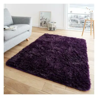 (160 x cm (5'2" x 7'6" Ft), Purple) FLUFFY RUG ANTI-SLIP SHAGGY RUGS Large Bedroom