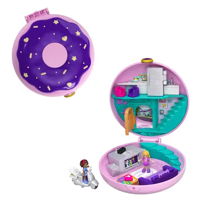 Polly Pocket Playset Travel Toy with Micro Dolls & Surprise Accessories Pocket World Donut Pajam