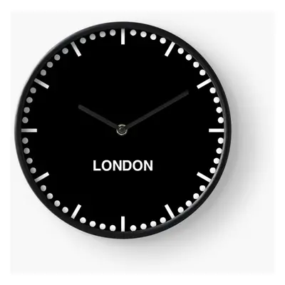 (London Time Zone Newsroom Wall (Black)=4360) Wall Clock Inch Funny Mantel & Tabletop Art Decor 