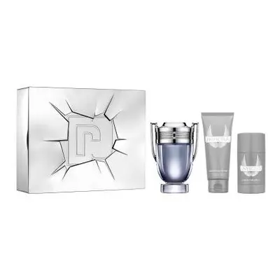 Paco Invictus Pcs Set For Men: 3.4 Eau De Toilette Spray + 3.4 After Shave Balm + 2.5 Deodorant 