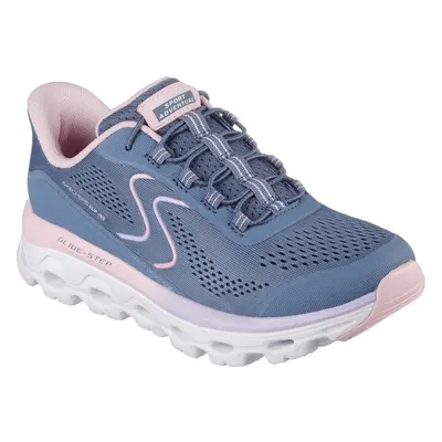 (Blue, (Adults')) Skechers Glide-Step Sole Polyester Women's Slate/Pink Hiking Boots