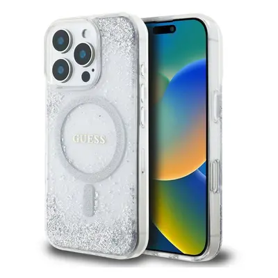 Guess Resin Gradient Glitter Hardcase with MagSafe for iPhone Pro Max 6.9" Silver - GUHMP16XRGRG