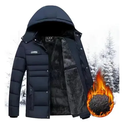 (navy blue, 5XL) Winter Middle-aged And Elderly Men&apos;s Clothes Dad Winter Clothes New Plush 