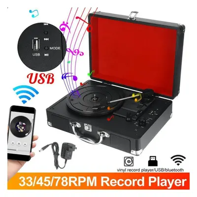 Music Player Portable Turntable Player With Speakers Vintage Phonograph Record Player Stereo Sou