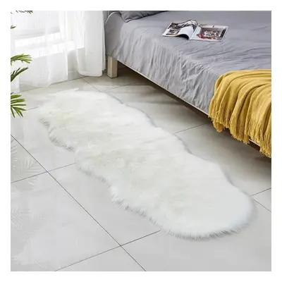 (white, 60x180cm) Irregular Long Soft White Faux Sheepskin Fur Area Rugs Kids Livingroom Bedroom