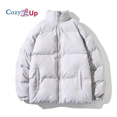 (light grey, 5XL) Cozy Up Men Warm Coat Winter Thicken Jacket