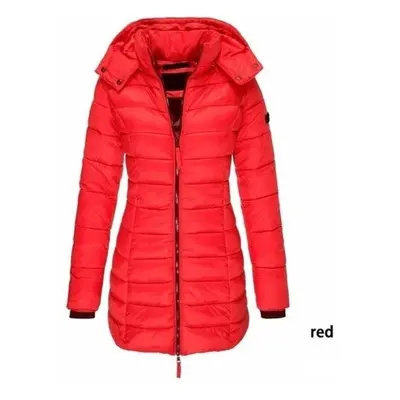 (red, M) Women&apos;s Slim-fit Winter Windproof And Warm Cotton Jacket