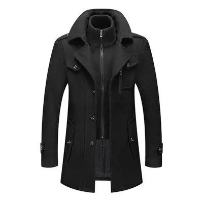 (black, S) Trench Coat For Men Woolen Coat For Men Jackets For Men Fashion Jacket&coat Mens Coat