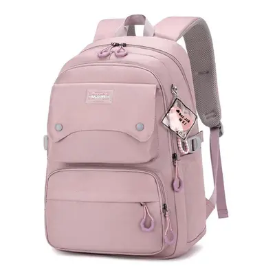 (purple) Winter Fashion Children Backpack Middle High School Girl&apos;s Schoolbag Large Capacit