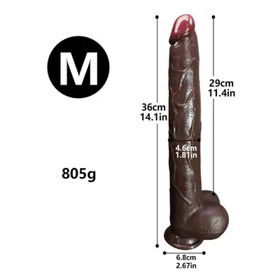 (M) Black Giant Super Soft Super Long Dildo Anal Plug Female Dildo Female Manual Masturbator Adu