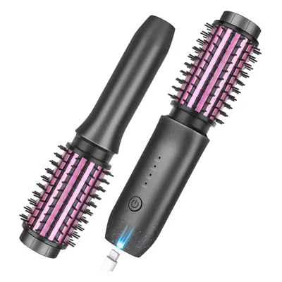 (Gray) New Portable Travel Curling Iron Mini Brush for Women, 7000Mah USB Rechargeable Curling W