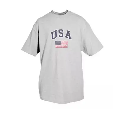 USA With Flag T-Shirt Heather Grey