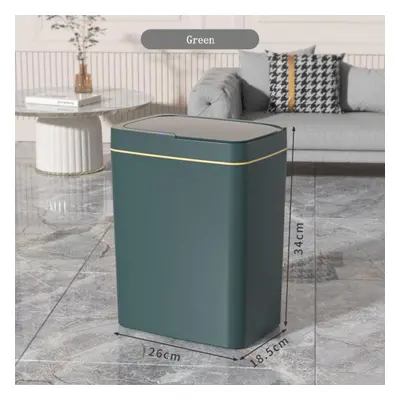 (green, 18L battery) Automatic Induction Hotel Bathroom Classification Garbage Bin Household Kit