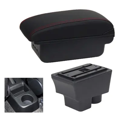 (black,red) For Skoda Fabia Armrest For Skoda Fabia Car Armrest Box Retrofit Parts Storage Box I