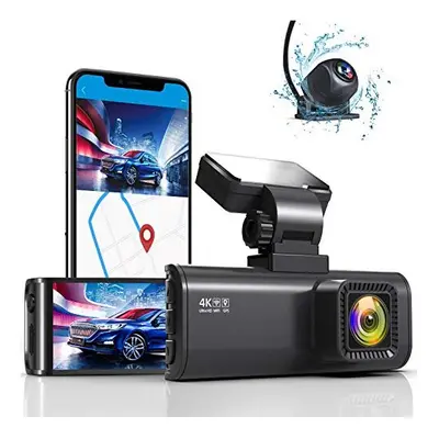 REDTIGER Dash Cam 4K Built in WiFi GPS Front 4K Rear 1080P Dual Dash Camera for Cars 3.16" IPS S